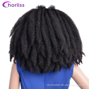 Wholesale Peruvian Glueless Cheap Afro Kinky Curly Braiding Hair Wigs Marley Braiding Lace Front Synthetic Hair Wigs For Women